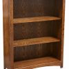 Amish Adjustable Shelf 48 Inch Tall Shaker Bookcase with Three Shelves