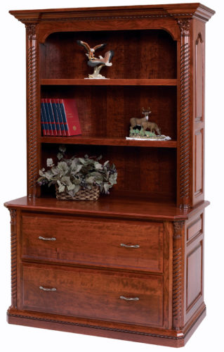 Amish Lexington Lateral File with Bookshelf