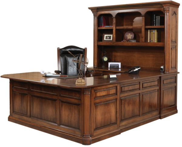 Amish Jefferson Hutch & U-Shape Desk