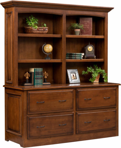 Amish Liberty Classic Double Lateral File Cabinet with Hutch