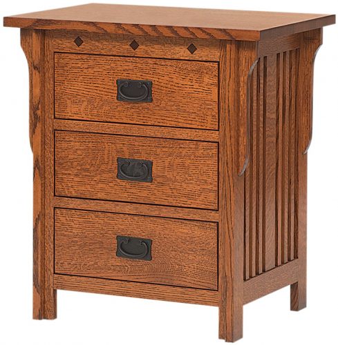 Amish Royal Mission 3 Drawer Nightstand