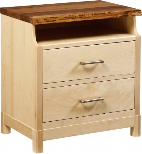 Amish Westmere Two Drawer Open Nightstand