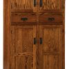 Amish Mission Four Door-Two Center Drawer Pantry