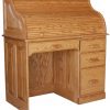 Amish Single Pedestal Rolltop Desk Shown Closed