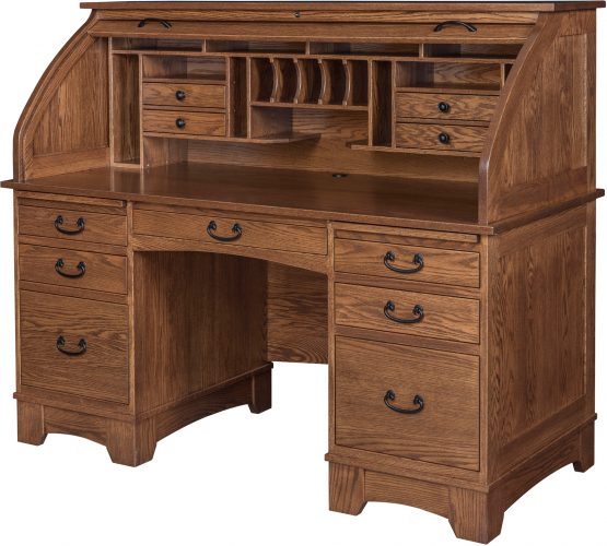 Noble 60 Inch Mission Roll Top Desk Solid Wood Mission Roll Top Desk