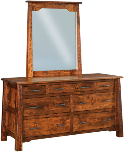 Amish Cambridge 7 Drawer Dresser with Mirror