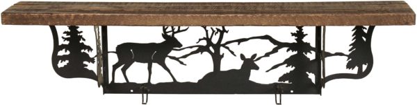 Rustic Whitetail Deer Wall Shelf