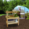 Cypress Potting Table with Greenhouse