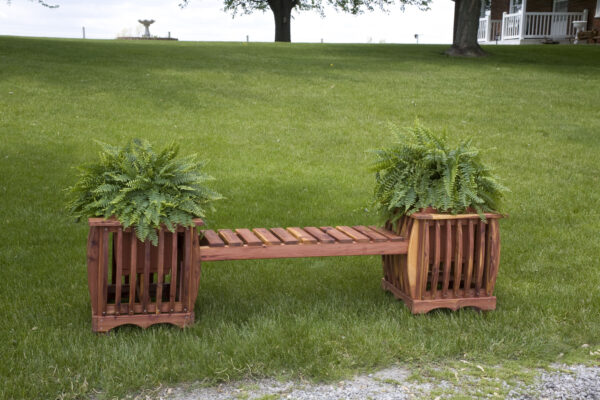 Cedar Bench with Planters