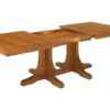 Amish Double Pedestal Mission Dining Table Open