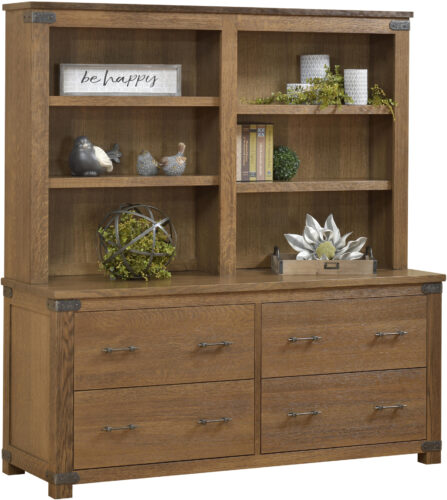 Amish Georgetown Double Lateral File and Hutch