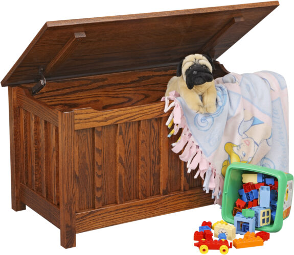 Amish Mission Toy Box shown Open
