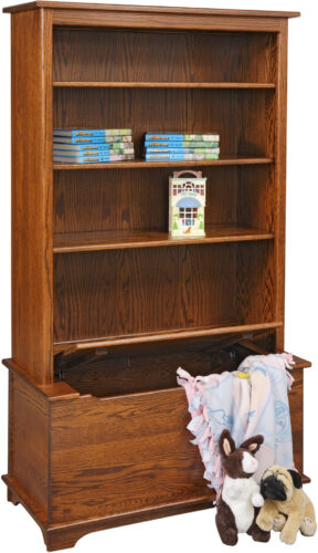Amish Shaker Style Toy Box with Bookcase