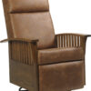Amish Mission Swivel Glider Recliner with Metal Base