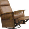 Partially Reclined Amish Mission Swivel Glider Recliner