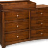 Dark Maple Monterey Changing Table Chest with 6 Drawers