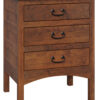 Amish Custom Granny Mission Sap Cherry Nightstand with 3 Drawers