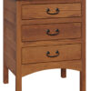 Amish Granny Mission Red Oak 3 Drawer Nightstand