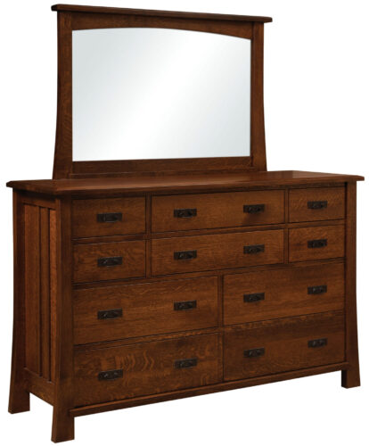 Custom Grant 10 Drawer Dresser with Mirror