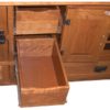 Amish Cherry Landmark TV Cabinet Drawers Open