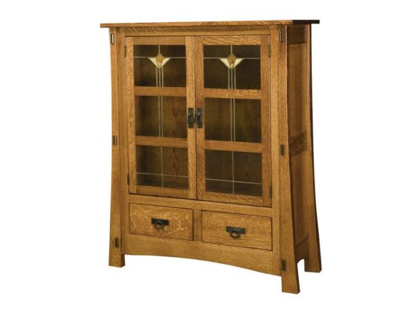 Amish Modesto Two Door Cabinet with Glass Panels