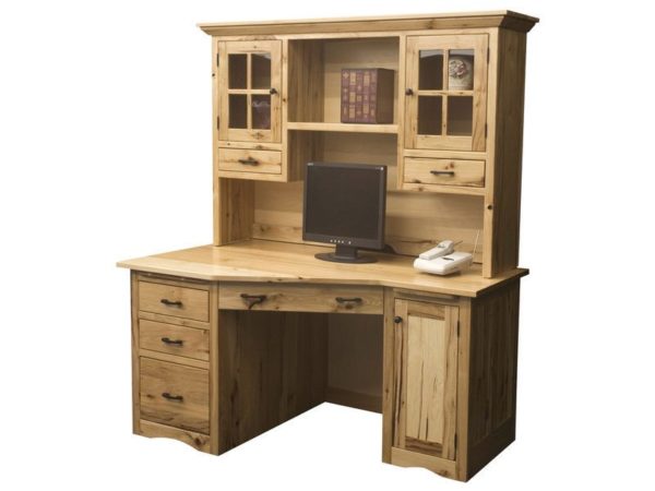 Amish Mission Wedge Desk with Hutch