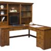 Amish Mission Computer Desk with Return and Recessed Panel Back and Sides Featuring an Open Back