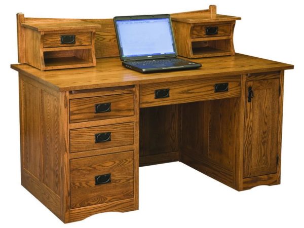 Amish Mission Desk with Small Hutch