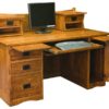 Amish Mission Desk with Small Hutch Details