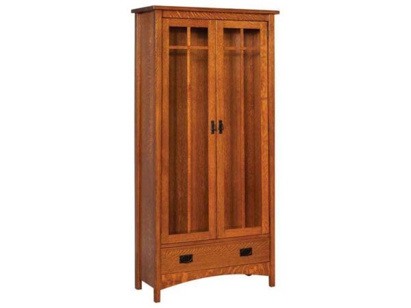 Amish Arts and Crafts Two Door Bookcase with Drawer
