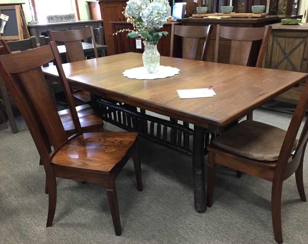 42 x 72 Rustic Hickory Lake Lodge Table and Chair Set