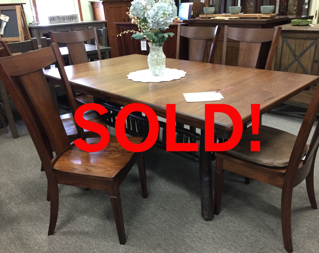 Sold 42 x 72 Rustic Hickory Lake Lodge Table and Chair Set