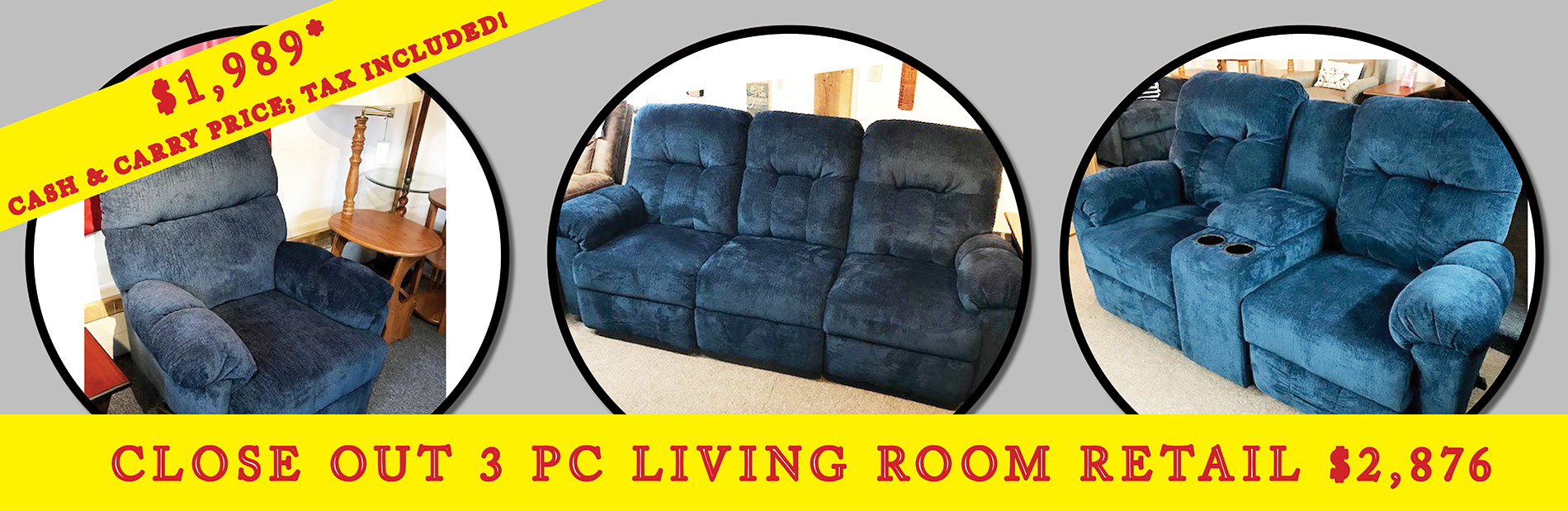 3 Piece Living Room Set Sale
