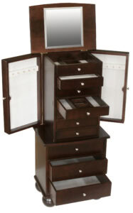 Custom Jewelry Armoire, Bun Feet Lg Espresso