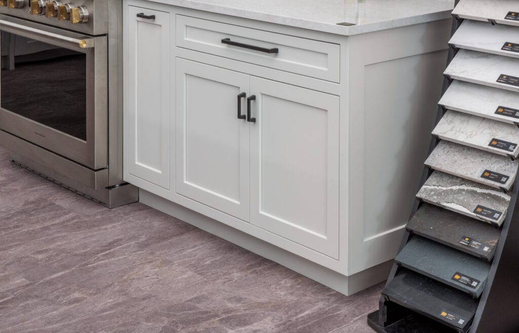 White Cabinet with Flush Drawers
