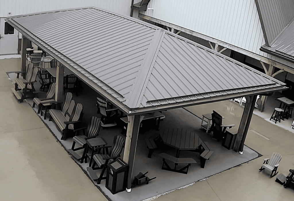 Backyard Timber Pavilion with Metal Roof.