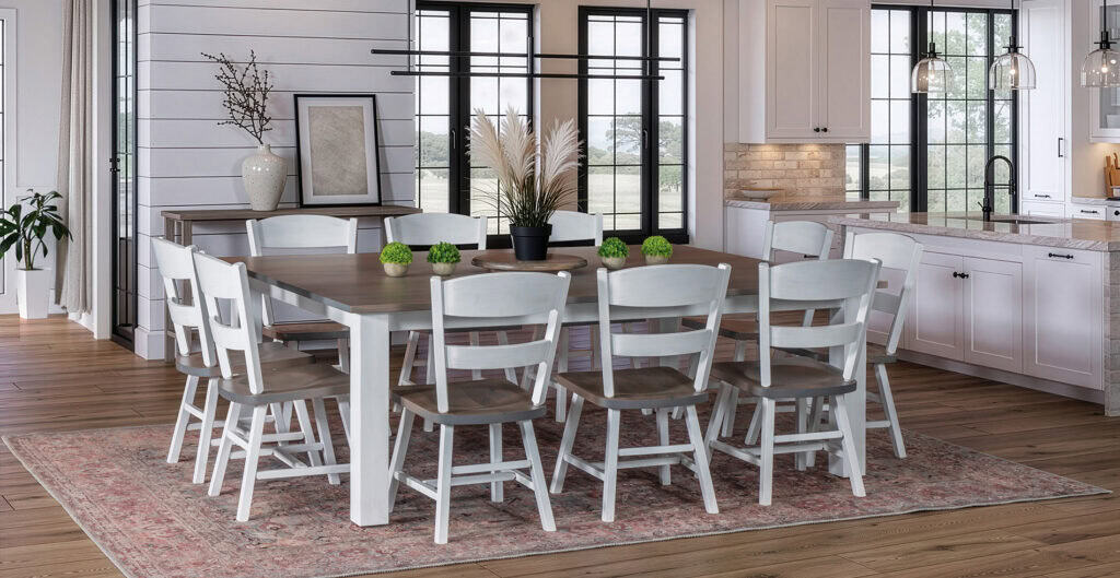 Custom white dining set