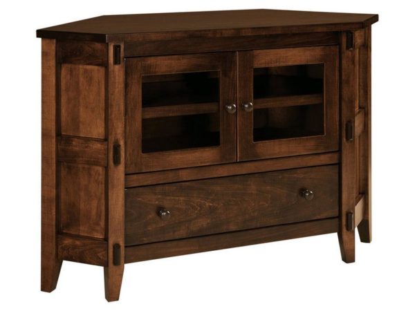 Bungalow Small Corner Tv Stand Amish Cabinet Amish Bungalow Small Corner Tv Stand